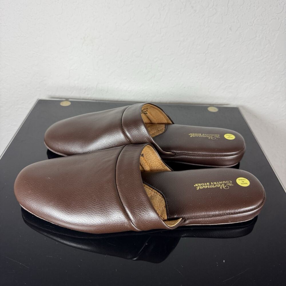 The Vermont Country Store 12 Men's Genuine Leather Scuffs Slippers Shoes